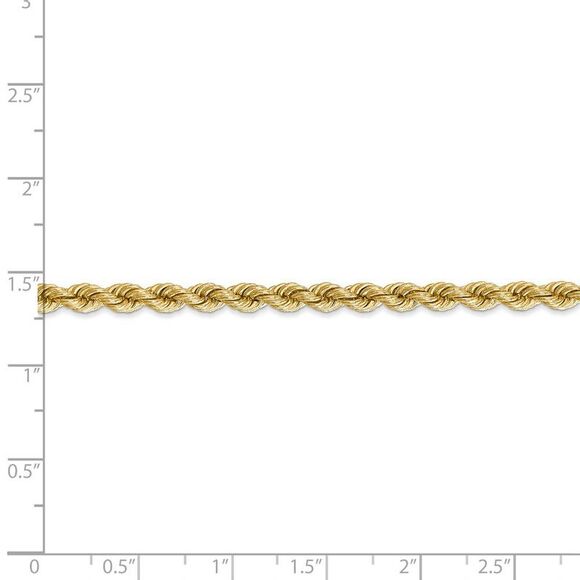 4mm, 14k Yellow Gold, Handmade Solid Rope Chain Necklace, 28 Inch - Picture 4 of 7